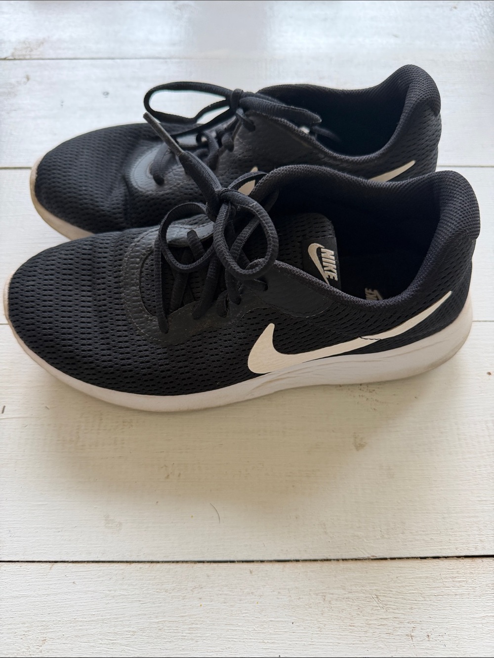 Nike Black and White Mesh Trainers